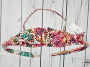 NWT The Bikini Lab Swim Multicolored Floral Print Bikini Top Women's Size Small