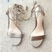 Lauren by  gold sandal Helaine, sz 8B