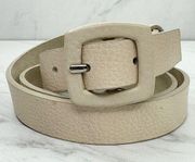 Coldwater Creek Cream Genuine Pebble Leather Belt Size Small S Womens