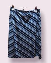 Jaclyn Smith Blue & White Striped Skirt Medium