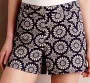 Anthropologie Elevenses Tiled Tide Madallion Print Shorts Navy Blue Women’s 2