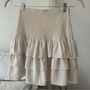 Amanda Uprichard cream ruffle skirt