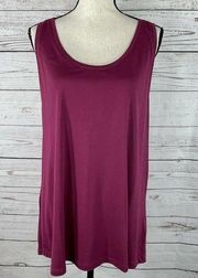 Maison Jules XX-Large Tank Top Sleeveless Stretch Scoop Neck Magenta