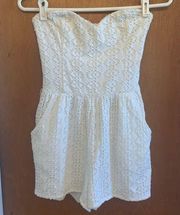 Forever 21 Crochet Lace Strapless Romper