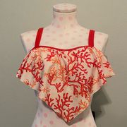 NWOT Alex Marie Womens Sz 12 swim top. Flowy bandana style with a corral print