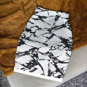 BALMAIN Metallic Marble Jacquard Mini Skirt in Black/White