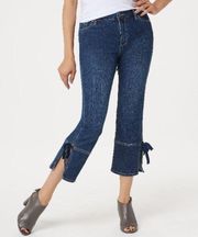 💕SUSAN GRAVER💕 Regular High Stretch Denim Crop Jeans with Ties 8P