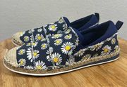 Rocket Dog Gia Espadrille Flat Blue Daisy Print Slip On Women's Size 8.5