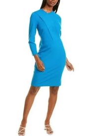 Carlisle Collection Blue Valentine Long Sleeve Knee Length Sheath Dress Size 2