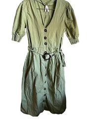 Sage Green Button Down Safari Dress
