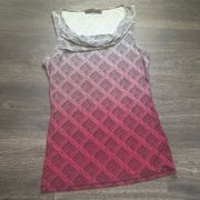 THE LIMITED Round Neck Red Print Casual Basic Tank Top Women's Size XS