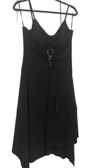 Sangria retro sparkly black strappy dress 12