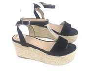 VEGAN ESPADRILLES PLATFORM WEDGE SANDAL HEELS SIZE 8 RETAIL $189