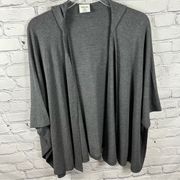 Dillard’s Women’s Hooded Poncho Cape Open Front Armholes Gray One Size