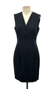 Ted Baker Saloted Fitted Dress With Contrast Neck Black Size 2 / US 6
