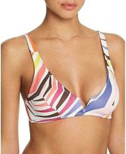 Kate Spade V-Wire Striped Bikini Swim Spring Multi White Top Medium NWT