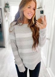 Boutique  grey and white stripe sweater top