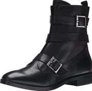 Ivanka Trump Coris Moto Leather Bootie, black, size 6.5