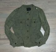 SANCTUARY | Green Lightweight Jacket. Crop, drawstring waist. Size MP