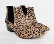 French Connection Calf Hair Cheetah Print Pointed Toe Booties Size 7.5 Women’s