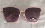 New Pink Blush & Gold Cat's Eye Sunglasses