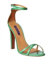 Ralph Lauren Collection Ardelisa Ayers Snakeskin Sandal Sz 39 green