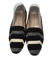 J. Crew Darby Striped Fabric Loafers - Currant Black/Gray/Cream - 8