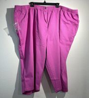 WOMAN WITHIN Pink Pull On Capris 38W Petite New In Packaging