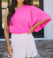 Pink One Shoulder Top