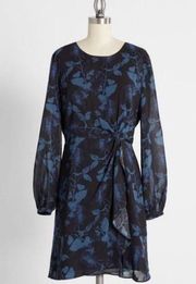NWT Hutch By the Light of the Moon Mini Dress Size 2 Black Blue Floral