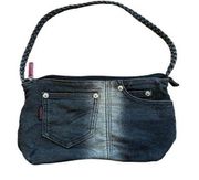 Rampage Shoulder Mini Bag Black Distressed Y2K Jeans Look