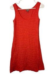 Horny Toad Women's Coral Orange Samba Wave Tank Dress Textured Material Size XS