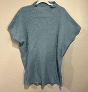 Free People Beach Women's Cotton Blue Mock Neck Dolman Pullover Sweater Small