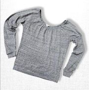 Grey Long-Sleeved Scoop Neck Top, Women's Small