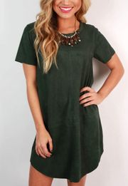 Faux Suede Shift Dress