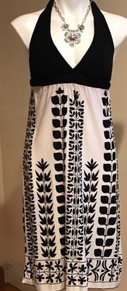 A- List By Wrapper Black and White Retro Style Halter Dress Size M