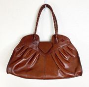 Patricia Nash Lione Satchel Brown Leather Handbag