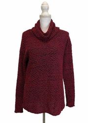 Jessica Simpson Women's Medium Red Cowl Turtle Neck Pullover Fall Winter Sweater