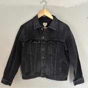 Citizens of Humanity Alexis Denim Jacket Black Ruffle Medium