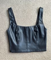 Leather Corset Tank Top