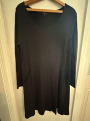 Garnet Hill size medium long sleeve dress with hip level pockets.