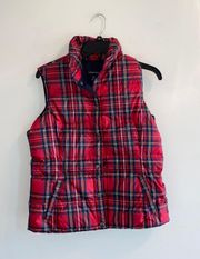 Lands End Plaid Puffer Vest 