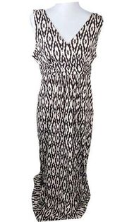 🎉  Outlet V neck Maxi Dress Deep Purple and Ivory Sleeveless Size LP