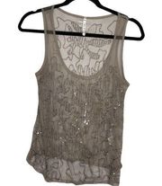 Willow & Clay Sheer Sequin Tank Top