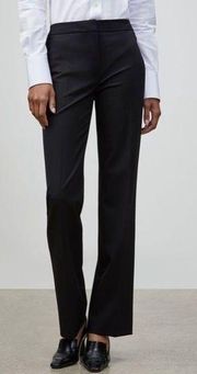 Lafayette 148 Contemporary Stretch Menswear Pants Size 14W Black High Rise Wool