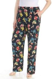 Karen Kane Floral Print Pull On Pants Size Medium