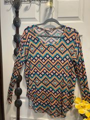 Fantastic women's small Aztec/Tribal lightweight fawn tunic.  