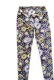 Womens Lularoe Floral Daisy Leggings in One Size OS