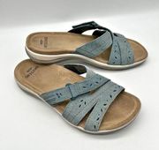 Suede Comfort Slide Sandals Savoy Shantel Moroccan Blue Women 7.5M