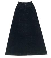 Cob Vintage Floor Length Velvet Skirt Black Size 7/8